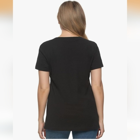 NWT Felina V-Neck Casual Short Sleeve Tee Black - Picture 2 of 5
